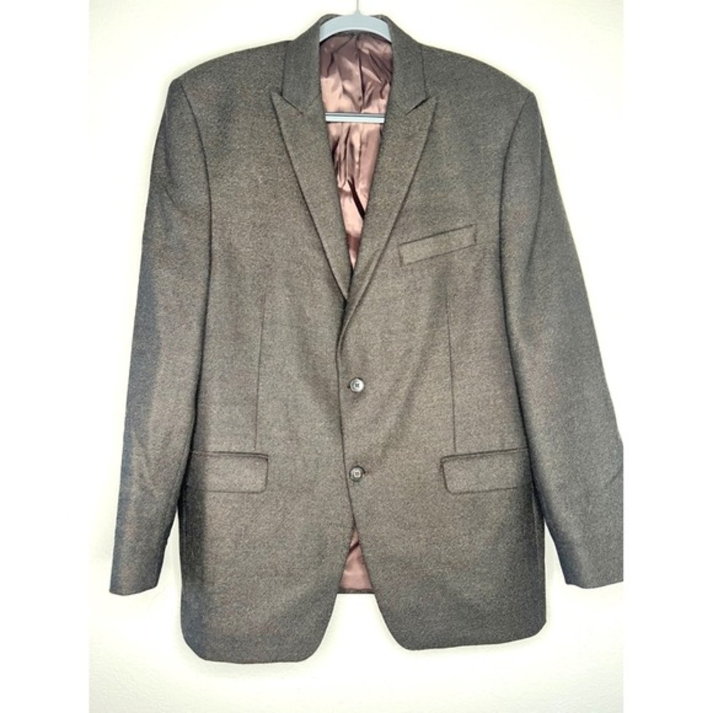 Calvin‎ Klein Men's Wool Blazer Sport Coat Suit Jacket Size 43R Brown Tweed
